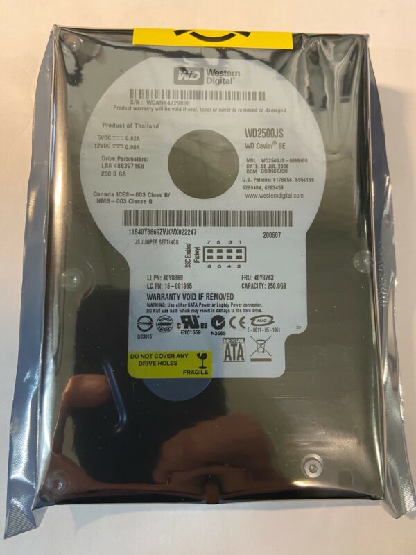 WD2500JS-08MHB0 - Western Digital 250GB 7200 RPM SATA 3.5" HDD