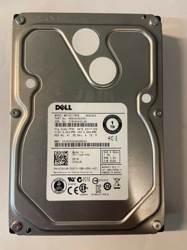 07KXJR - Dell 1TB 7200 RPM SAS 3.5" HDD