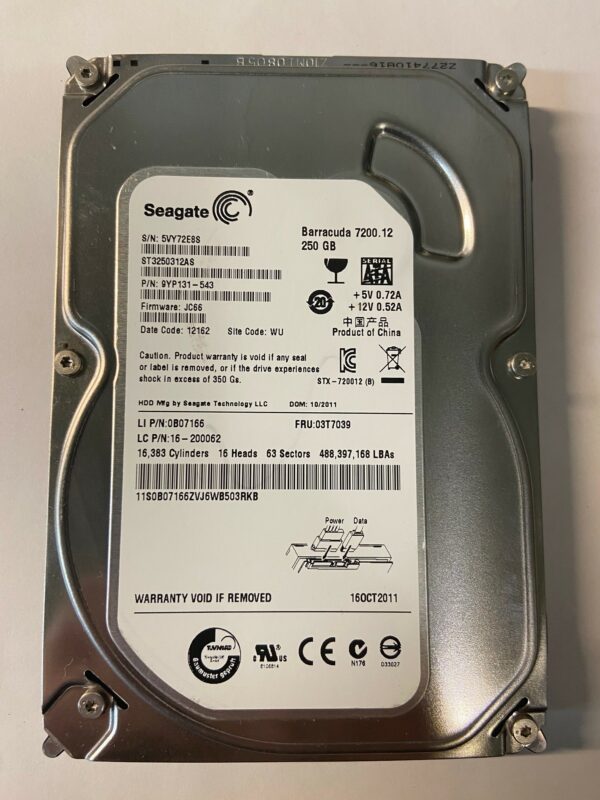 03T7039 - Lenovo 250GB 7200 RPM SATA 3.5" HDD