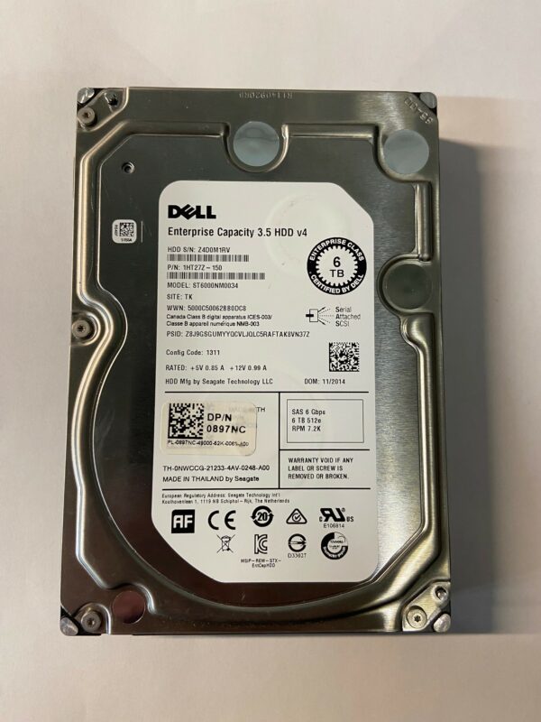 0897NC - Dell 6TB 7200 RPM SAS 3.5" HDD