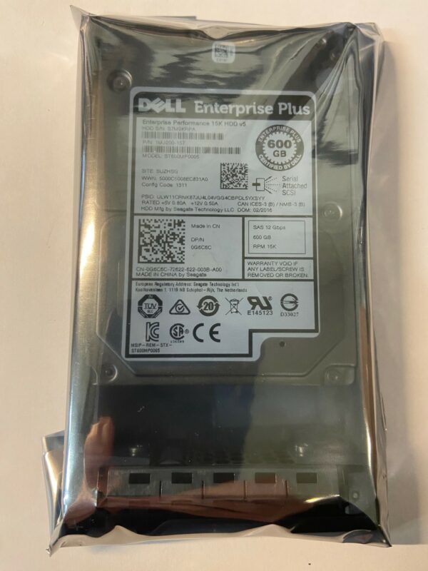 G6C6C - Dell 600GB 15K RPM SAS 2.5" HDD w/ R series tray