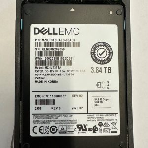 MZILT3T8HALS-00AC3 - EMC 3.84TB SSD SAS 2.5" HDD for Unity 300F, 350F, 400F, 450F, 500F, 550F, 600F, 650F, 25 and 80 bay disk enclosures.