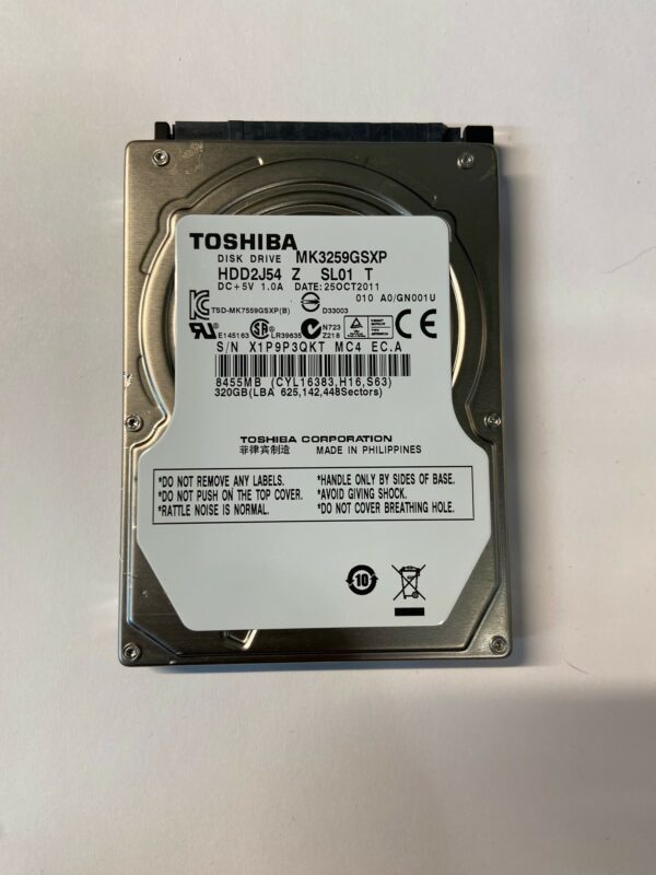 MK3259GSXP - Toshiba 320GB 5400 RPM SATA 2.5" HDD