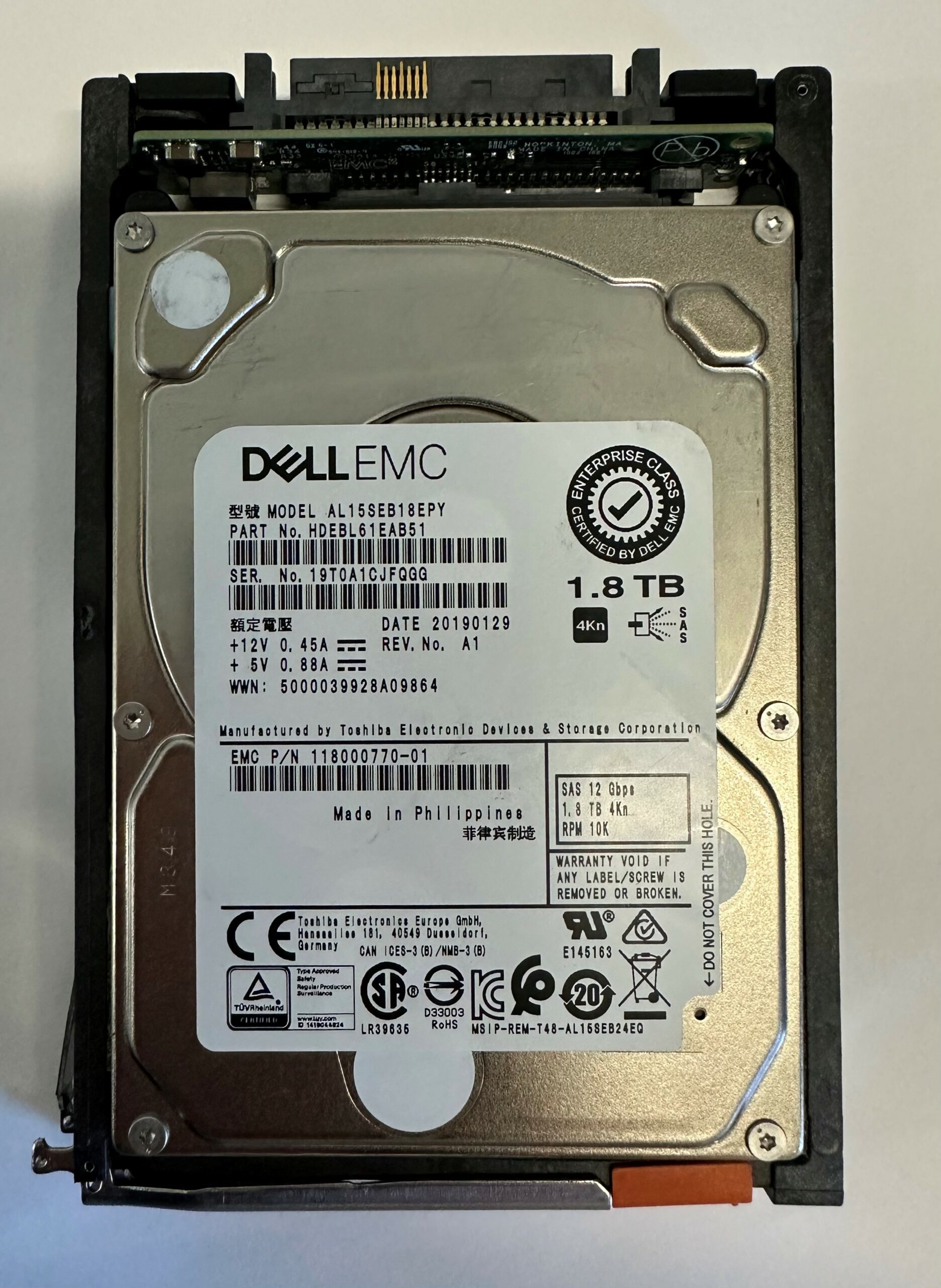 118000770-01 - EMC 1.8TB 10K RPM SAS 2.5" HDD for Unity 300, 400, 500, and 600 series 25 slot enclosures 118000770-01 - EMC 1.8TB 10K RPM SAS 2.5" HDD for Unity 300, 400, 500, and 600 series 25 slot enclosures